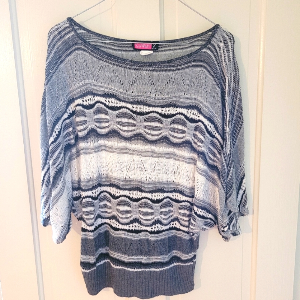 Grey Off the Shoulder light weight Sweater